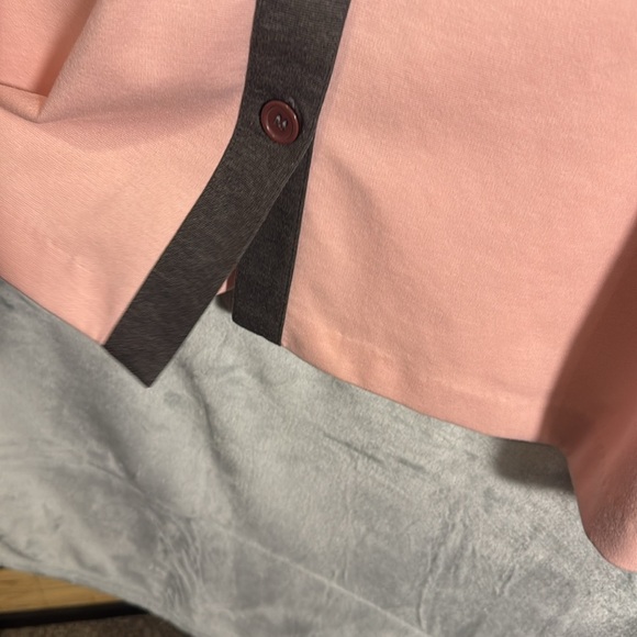 Draper’s &Damon’s Pink and Black Button-Up Shirt  shoulder pads women’s large - Picture 5 of 16